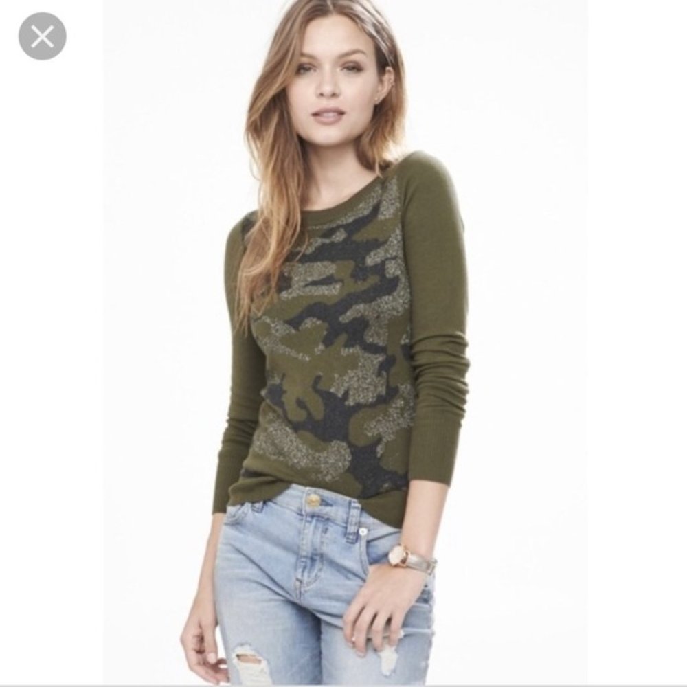 Express Camo Glitter Sweater